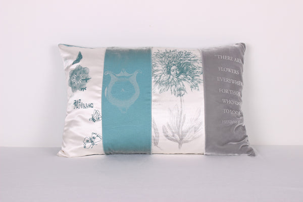 Aqua Poppies Cushion